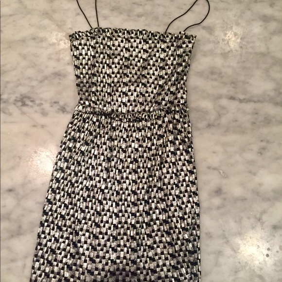 zara black and silver dress